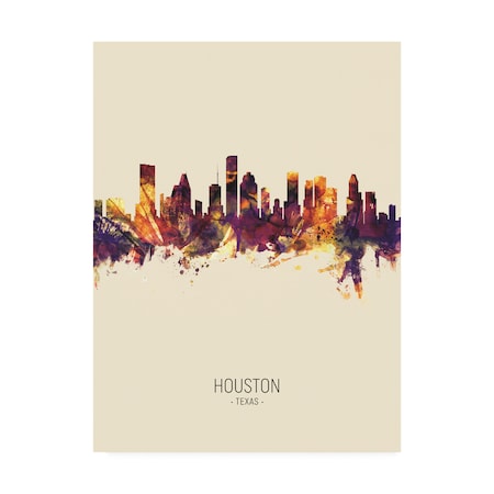 Michael Tompsett 'Houston Texas Skyline Portrait III' Canvas Art,14x19